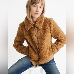 Madewell Sherpa Portland Jacket, Distant Sand Melange, XXS, NWT